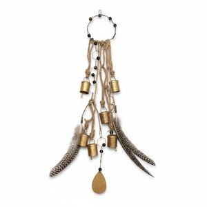 Witchy Door Knocker Obsidian & Selenite- Handmade Protection Bells